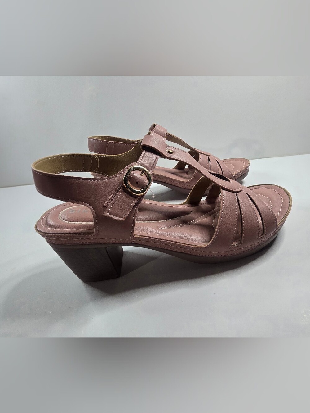 SIKETU Dusty Rose Pink Comfort Low Heel Sandals Size 10